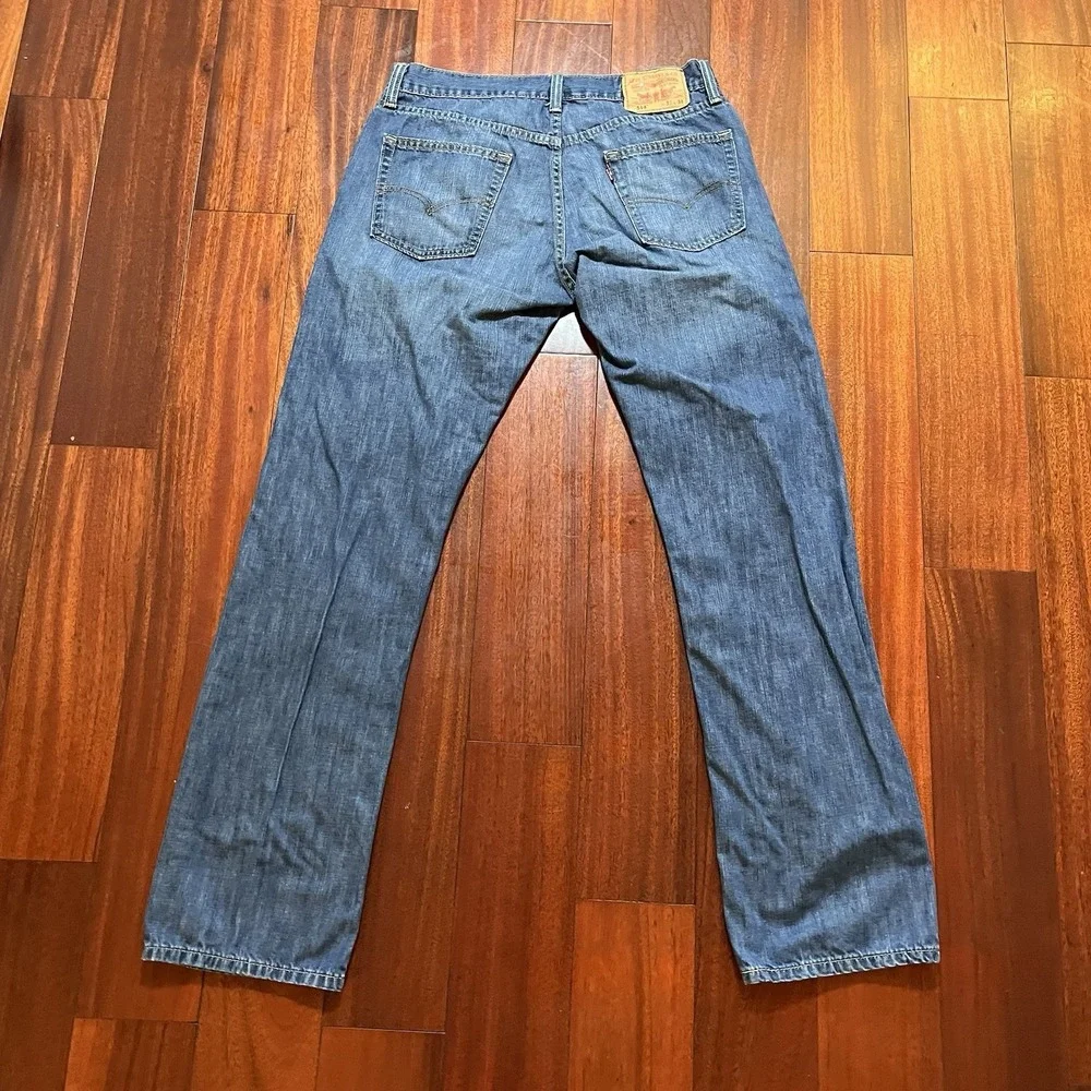 Levi's Jeans Men 33x34 514 Blue Slim Straight Leg Gorpcore Faded Denim Workwear